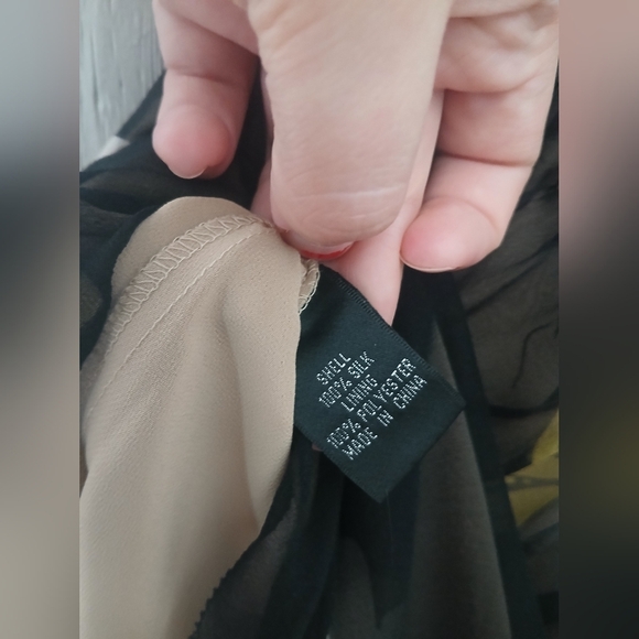 Vintage silk asymmetrical floral beaded dress Adrianna size M *see Measurement - Picture 6 of 8